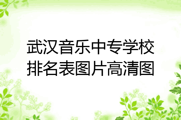 武汉音乐中专学校排名表图片高清图