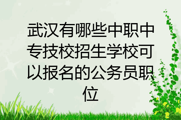 武汉有哪些中职中专技校招生学校可以报名的公务员职位