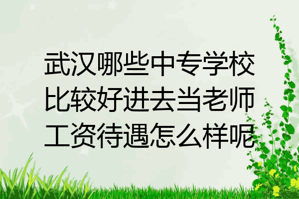 武汉哪些中专学校比较好进去当老师工资待遇怎么样呢
