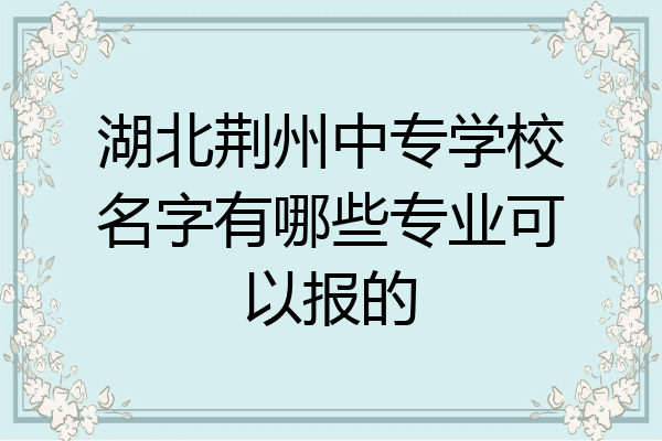 湖北荆州中专学校名字有哪些专业可以报的