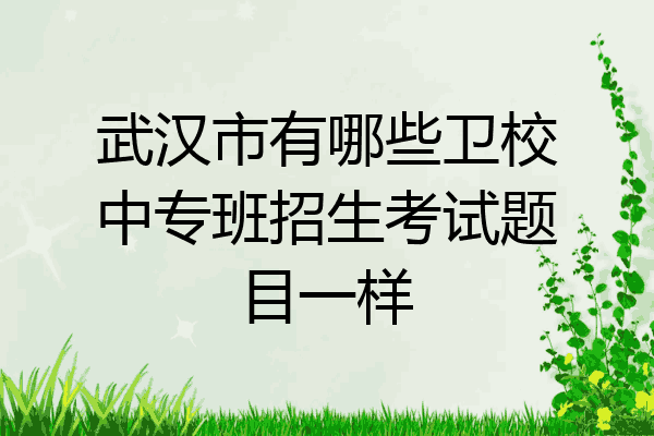 武汉市有哪些卫校中专班招生考试题目一样