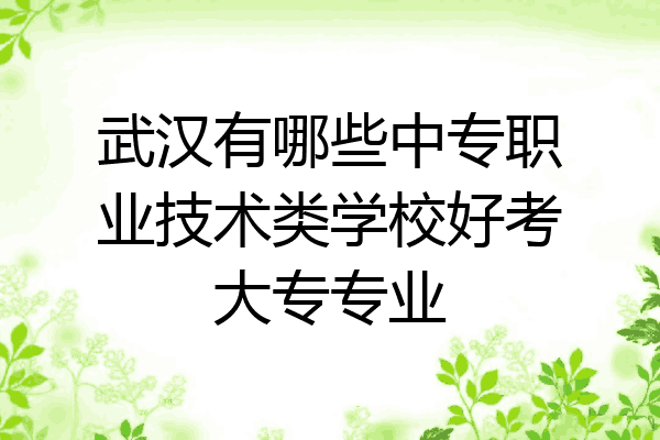 武汉有哪些中专职业技术类学校好考大专专业