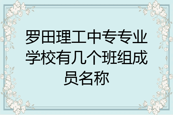 罗田理工中专专业学校有几个班组成员名称
