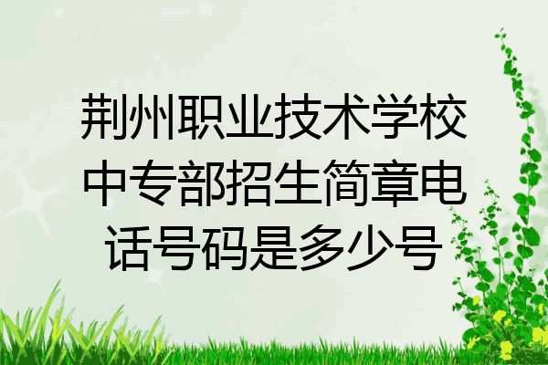 荆州职业技术学校中专部招生简章电话号码是多少号