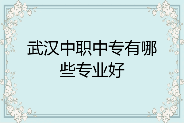 武汉中职中专有哪些专业好