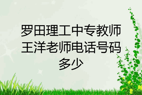 罗田理工中专教师王洋老师电话号码多少