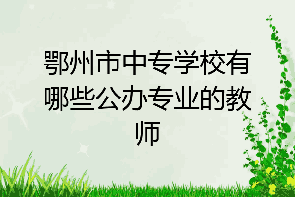 鄂州市中专学校有哪些公办专业的教师