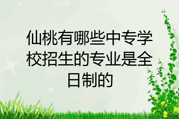 仙桃有哪些中专学校招生的专业是全日制的