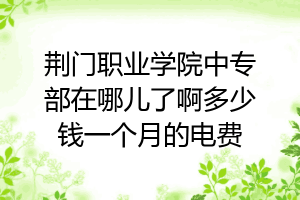 荆门职业学院中专部在哪儿了啊多少钱一个月的电费