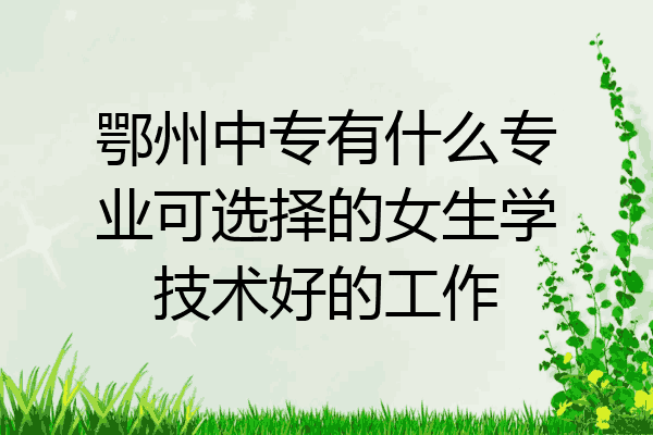 鄂州中专有什么专业可选择的女生学技术好的工作