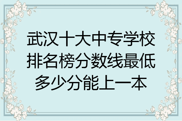 武汉十大中专学校排名榜分数线最低多少分能上一本