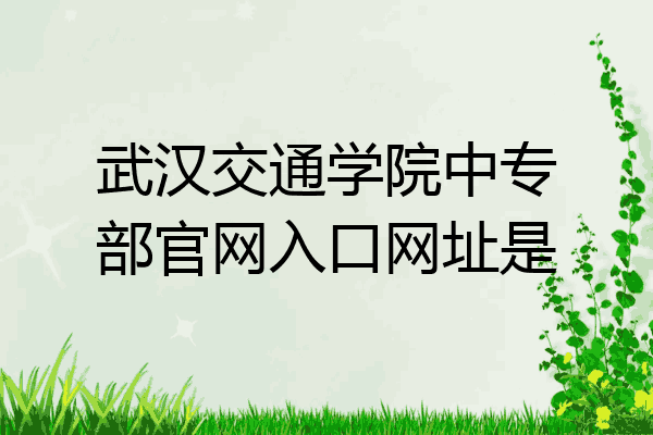 武汉交通学院中专部官网入口网址是
