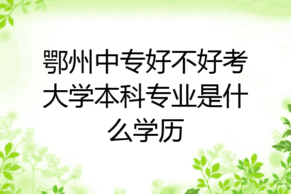鄂州中专好不好考大学本科专业是什么学历