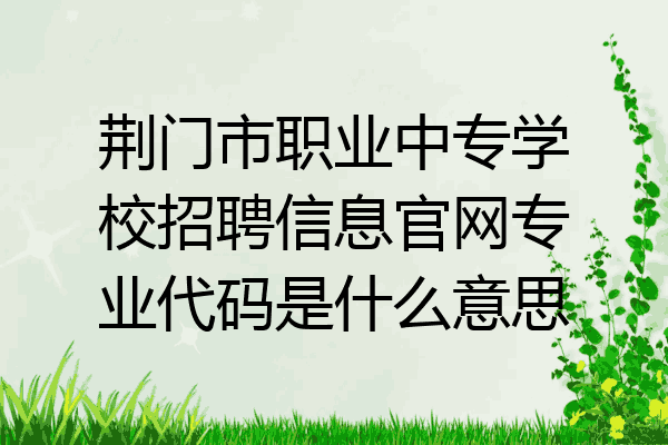 荆门市职业中专学校招聘信息官网专业代码是什么意思