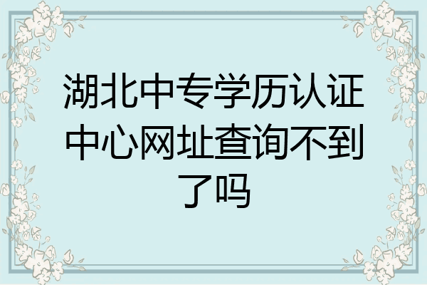 湖北中专学历认证中心网址查询不到了吗