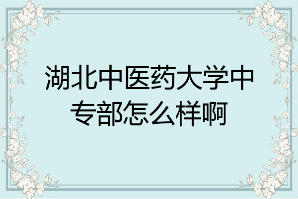 湖北中医药大学中专部怎么样啊