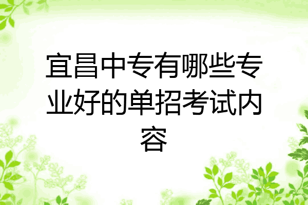 宜昌中专有哪些专业好的单招考试内容
