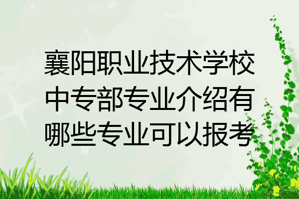 襄阳职业技术学校中专部专业介绍有哪些专业可以报考