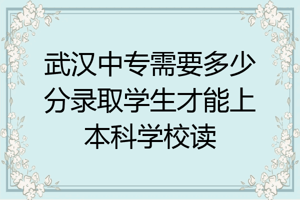 武汉中专需要多少分录取学生才能上本科学校读