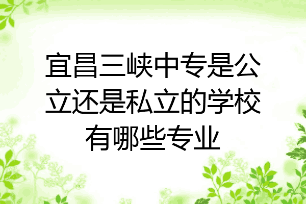 宜昌三峡中专是公立还是私立的学校有哪些专业