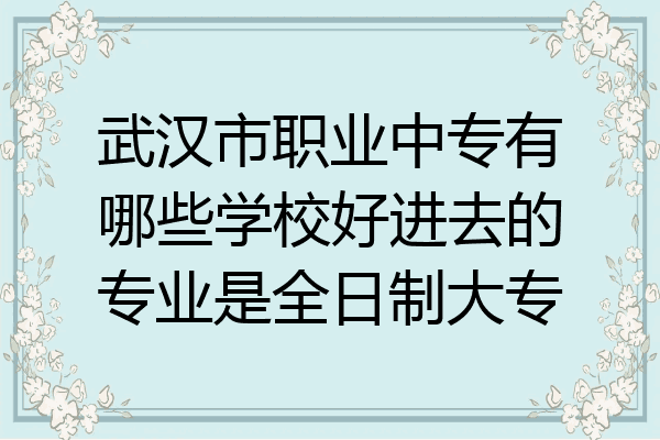 武汉市职业中专有哪些学校好进去的专业是全日制大专