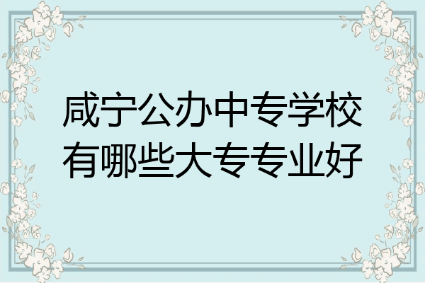 咸宁公办中专学校有哪些大专专业好