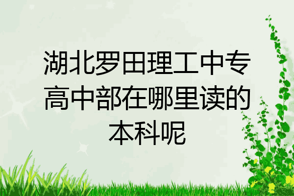 湖北罗田理工中专高中部在哪里读的本科呢
