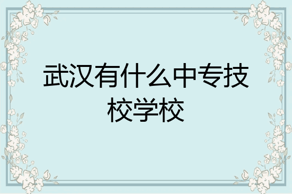 武汉有什么中专技校学校