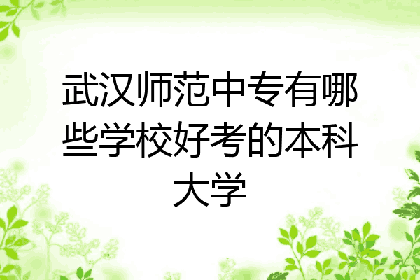 武汉师范中专有哪些学校好考的本科大学