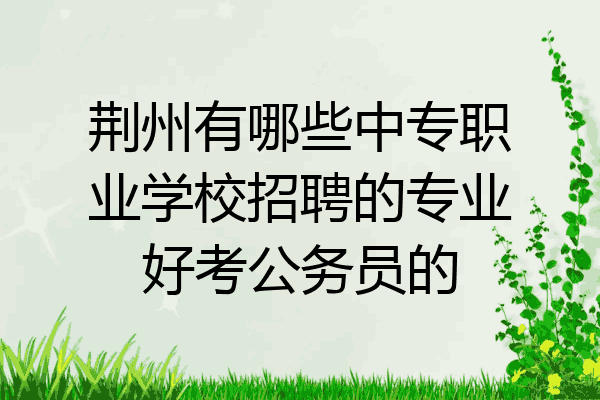 荆州有哪些中专职业学校招聘的专业好考公务员的