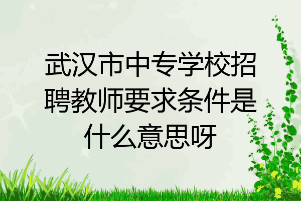武汉市中专学校招聘教师要求条件是什么意思呀