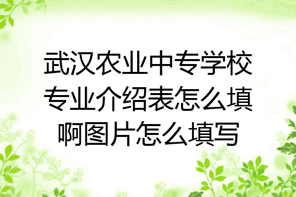 武汉农业中专学校专业介绍表怎么填啊图片怎么填写