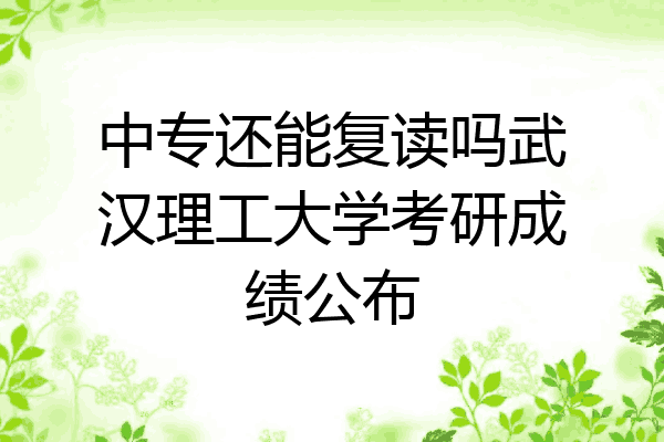 中专还能复读吗武汉理工大学考研成绩公布