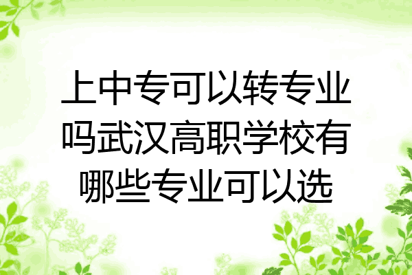 上中专可以转专业吗武汉高职学校有哪些专业可以选