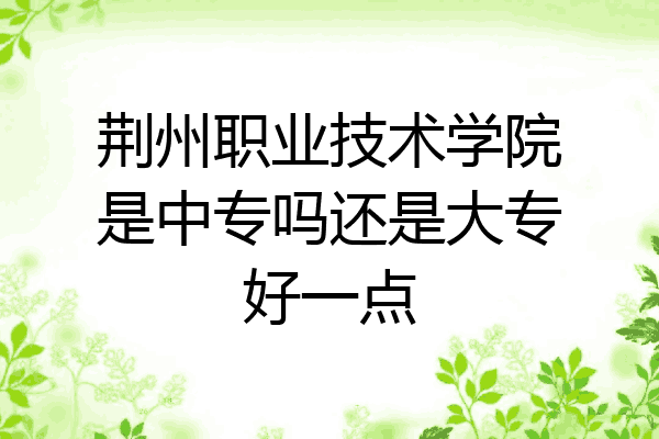 荆州职业技术学院是中专吗还是大专好一点