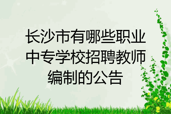 长沙市有哪些职业中专学校招聘教师编制的公告