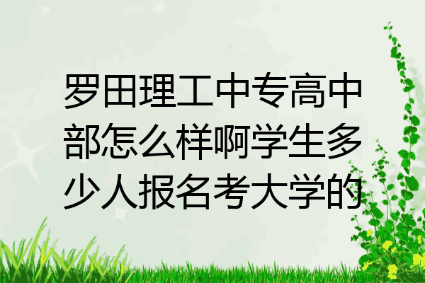 罗田理工中专高中部怎么样啊学生多少人报名考大学的