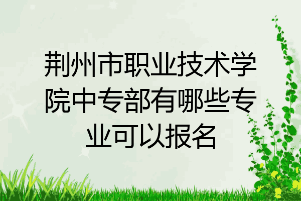 荆州市职业技术学院中专部有哪些专业可以报名