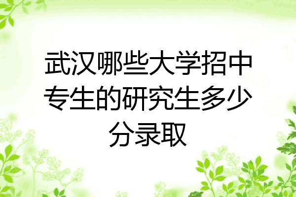 武汉哪些大学招中专生的研究生多少分录取