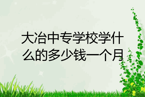 大冶中专学校学什么的多少钱一个月