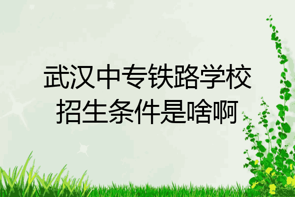 武汉中专铁路学校招生条件是啥啊