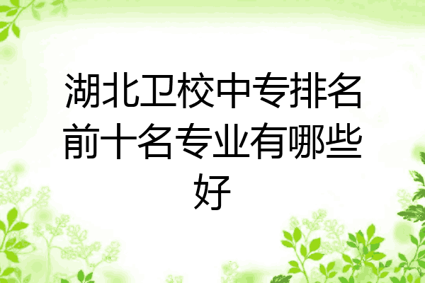 湖北卫校中专排名前十名专业有哪些好