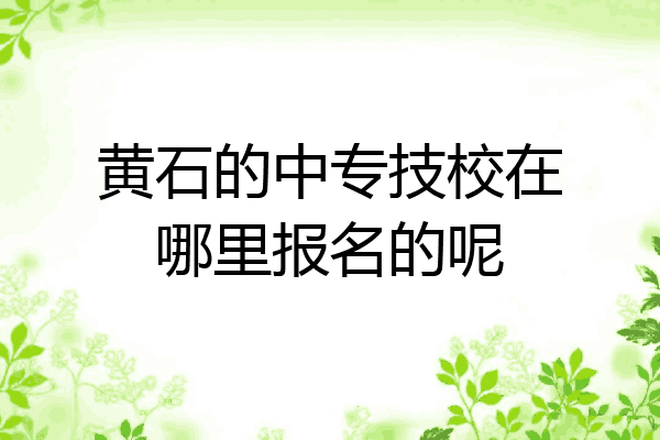 黄石的中专技校在哪里报名的呢