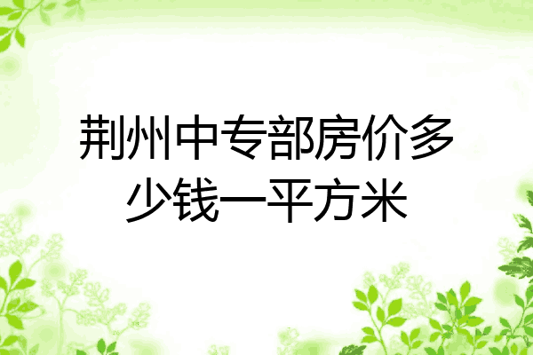 荆州中专部房价多少钱一平方米