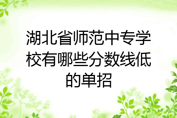 湖北省师范中专学校有哪些分数线低的单招