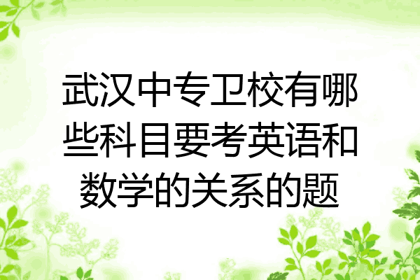 武汉中专卫校有哪些科目要考英语和数学的关系的题