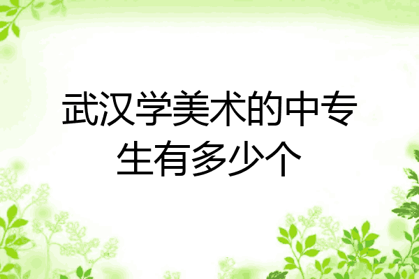 武汉学美术的中专生有多少个