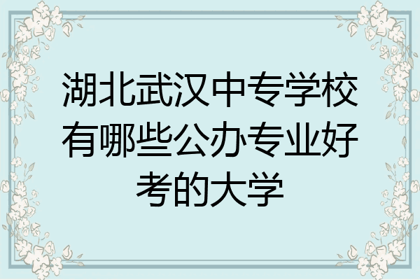 湖北武汉中专学校有哪些公办专业好考的大学