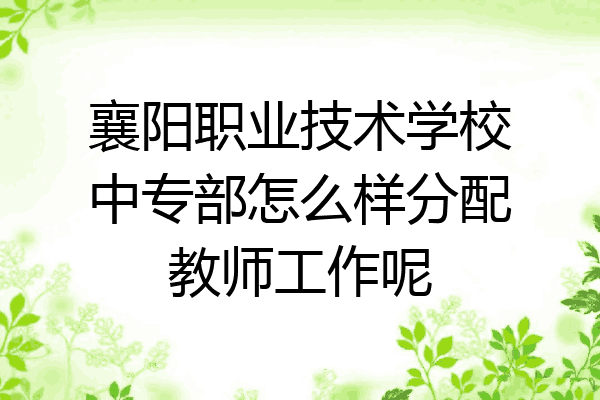 襄阳职业技术学校中专部怎么样分配教师工作呢