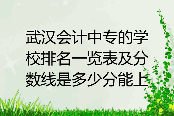 武汉会计中专的学校排名一览表及分数线是多少分能上